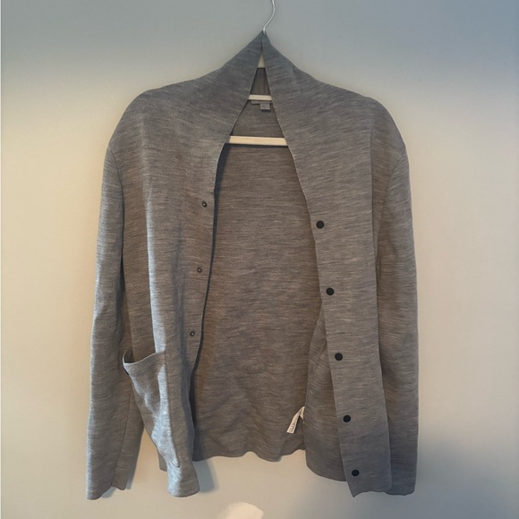 COS Merino Wool Buttoned Collar Cardigan Grey Small - Picture 3 of 6